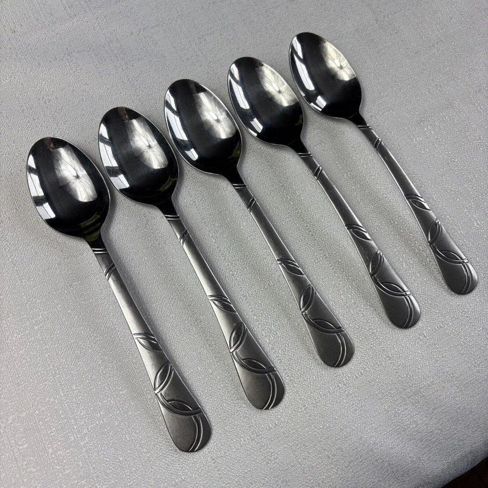 Cambridge Felicity Stainless Steel Soup Spoons Set Of‎ 5 Swirls Modern